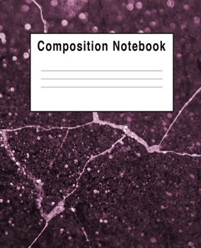 Paperback Composition Notebook: Faux Sparkles Cracked Purple Book