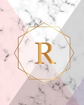 R: Initial Gift Luxury Marble Glossy Pink Purple Faux Gold Print Notebook (Initial Marble Notebooks)