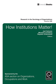 Hardcover How Institutions Matter! Book