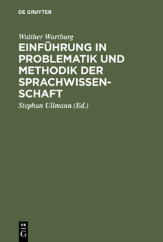 Hardcover Einführung in Problematik und Methodik der Sprachwissenschaft [German] Book