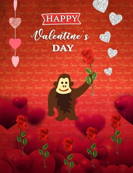Happy Valentine's Day: Cute Monkeys Theme Blank Sketchbook (8.5 x 11 Inches) For Her Or Him Boyfriend Girlfriend Women Wife Husband Kids For Drawing ... Day, Birthday Gift Ideas For Monkeys Lovers.