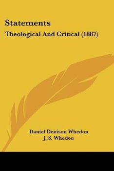 Paperback Statements: Theological And Critical (1887) Book