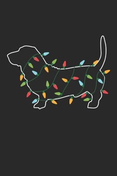 Basset Hound with Christmas Lights - Christmas Notebook - Basset Hound Diary - Dog Journal - Christmas Gift for Dog Lover: Medium College-Ruled Journey Diary, 110 page, Lined, 6x9 (15.2 x 22.9 cm)