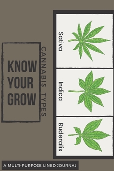 Paperback Know Your Grow- Cannabis Types: Sativa, Indica, Ruderalis: A Multi-Purpose Lined Journal Book