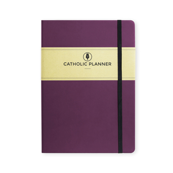 Leather Bound 2022 Catholic Planner: Violet Book