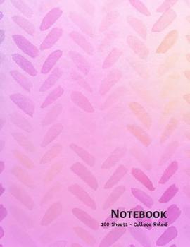 Paperback Notebook: Purple Tire Tracks - 100 Sheets - College Ruled (8.5 x 11) Book