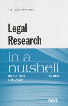 Paperback Cohen and Olson's Legal Research in a Nutshell, 11th Book
