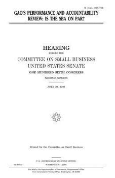 Paperback GAO's performance and accountability review: is the SBA on PAR? Book