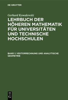 Hardcover Vektorrechnung Und Analytische Geometrie [German] Book