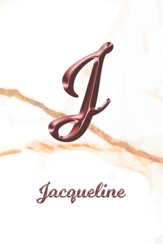 Paperback Jacqueline: Sketchbook - Blank Imaginative Sketch Book Paper - Letter J Rose Gold White Marble Pink Effect Cover - Teach & Practic Book