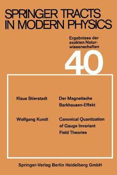 Paperback Springer Tracts in Modern Physics [German] Book