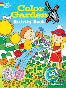 Paperback Color & Garden Activity Book: With 50 Stickers! Book