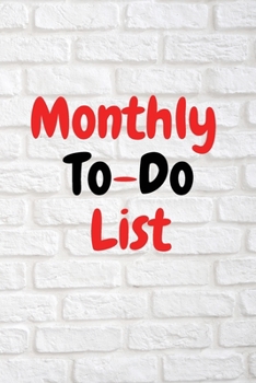 Paperback Monthly To-Do List: Simple To-Do Lists - To Do Check Monthly Planning - Monthly View Planner Book