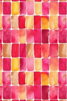 Paperback Notes: A Blank Squared Paper Journal with Pink Red and Yellow Watercolor Geometric Abstract Cover Art Book