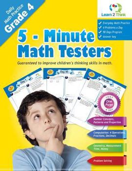 Paperback 5 Minute Math Testers - Grade 4 Book