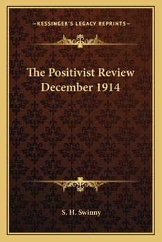 Paperback The Positivist Review December 1914 Book
