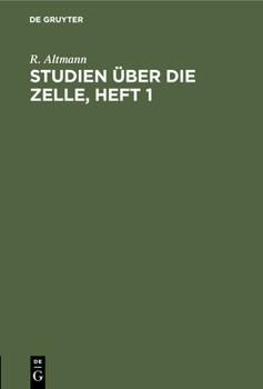 Hardcover Studien Über Die Zelle, Heft 1 [German] Book