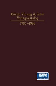 Paperback Friedr. Vieweg & Sohn Verlagskatalog: 1786-1986 [German] Book