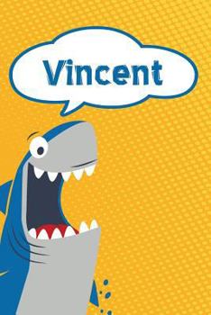 Paperback Vincent: Personalized Shark Isometric Dot Paper Notebook for Kids 120 Pages 6x9 Book
