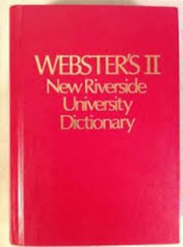 Hardcover Dic Webster's II New Riverside University Dictionary Book