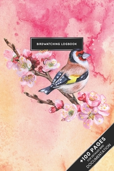 Bird Watching Birding Ornithology Journal Log Book - Sparrow Cherry Flower : Ornithologist Bird Identification Notebook Field Diary Notepad with 110 Pages in 6 X 9 Inch Birder Record for Spotting Obse