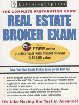 Paperback Real Estate Broker Exam [With Free Online Practice Tests Password] Book