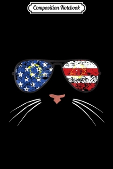 Composition Notebook: American Cat Face USA Sunglasses 4th of July Journal/Notebook Blank Lined Ruled 6x9 100 Pages
