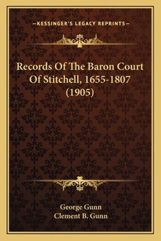 Records of the Baron Court of Stichill, 1655-1807
