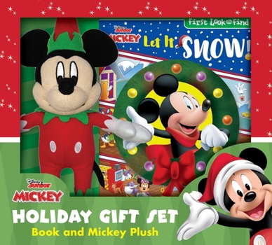 Hardcover Disney Junior Mickey Mouse Clubhouse: Let It Snow! Holiday Gift Set Book and Mickey Plush Book