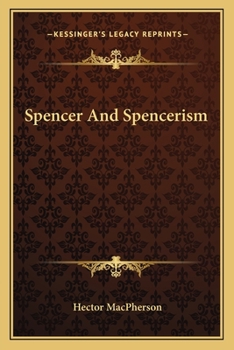 Paperback Spencer And Spencerism Book