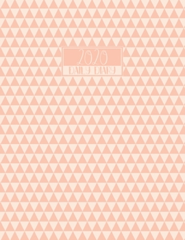 2020 Daily Diary: A4 Day on a Page to View Full DO1P Planner Lined Writing Journal | Coral Pink Geometric Triangles Pattern (2020 A4 Daily Diaries)