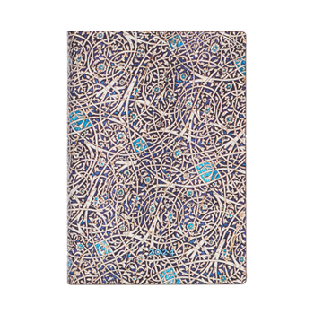Calendar Paperblanks 2024 Granada Turquoise Moorish Mosaic 12-Month MIDI Horizontal Elastic Band Closure 160 Pg 100 GSM Book