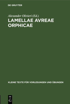Hardcover Lamellae Avreae Orphicae [Latin] Book