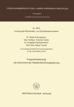 Paperback Programmplanung ALS Instrument Der Stadtentwicklungsplanung [German] Book