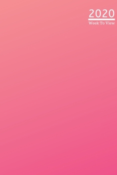 Paperback A5 2020 Diary Week To View Paperback Cover With Alternative Design -: - 2020 Magenta Blush Gradient Background Diary Cover Year Planner For Business, Book