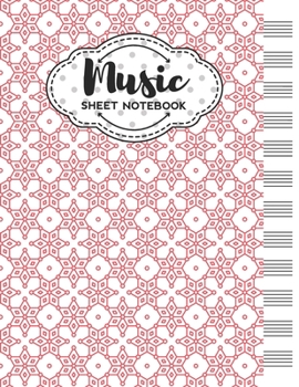 Music Sheet Notebook: Blank Staff Manuscript Paper with Rhombus Pattern Themed Cover Design