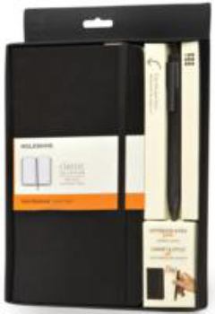 Hardcover Moleskine Classic Notebook and Pen Pack (Hard Cover, Large, Ruled Notebook and Fine 0.5 MM Pen, Black) [With Pen] Book