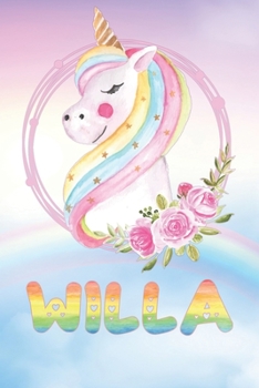 Paperback Willa: Willa's Unicorn Personal Custom Named Diary Planner Perpetual Calander Notebook Journal 6x9 Personalized Customized Gi Book