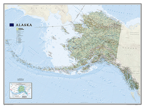 Map National Geographic Alaska Wall Map (40.5 X 30.25 In) Book