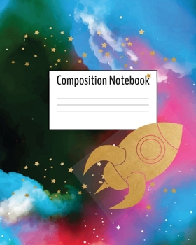 Paperback Composition Notebook: Space Journal - Gold Rocket Book