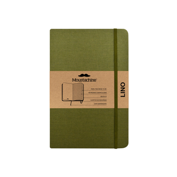 Hardcover Moustachine Classic Linen Pocket Military Green Squared Hardcover Book
