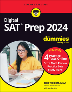 Paperback Digital SAT Prep 2024 for Dummies: Book + 4 Practice Tests Online, Updated for the New Digital Format Book