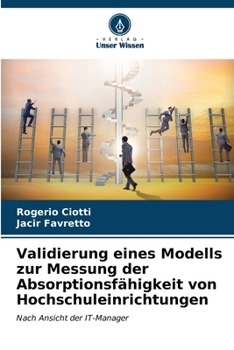 Paperback Validierung eines Modells zur Messung der Absorptionsfähigkeit von Hochschuleinrichtungen [German] Book