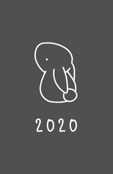 2020: Planner | Half Letter A5 | Simple Cover Design | with notes pages | Monthly Weekly Calendar | Gray Bunny