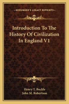 Paperback Introduction To The History Of Civilization In England V1 Book