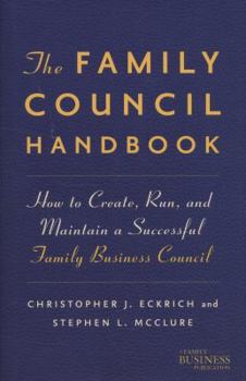 Hardcover The Family Council Handbook: How to Create, Run, and Maintain a Successful Family Business Council Book