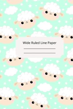 Paperback Cute Baby Sheep Theme Wide Ruled Line Paper Book