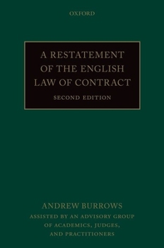 Hardcover A Restatement of the English Law of Contract Book