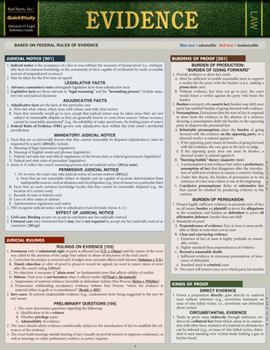 Misc. Evidence: Quickstudy Laminated Reference Guide Book