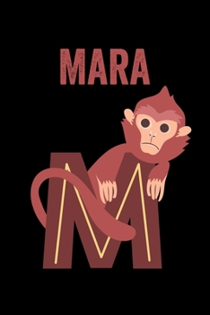 Paperback Mara: Journal (Diary, Notebook) Personalized Custom Name Alphabet Monkey Birthday Gift for Girls Book